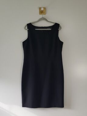 Kasper Separates Sleeveless Midi Sheath Dress 16 Black Office Career Work Church
